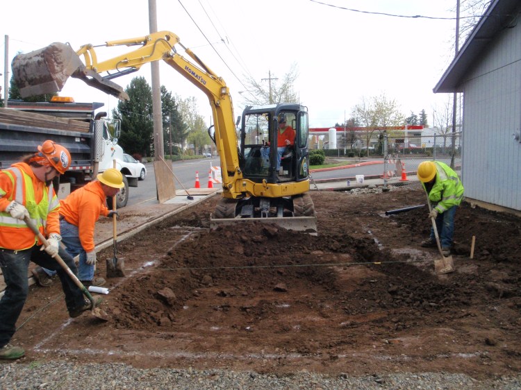 Excavating garden, spring 2011.
